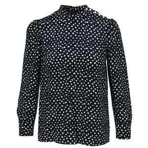 A.P.C. Jenny spot print silk Georgette’s blouse in Navy